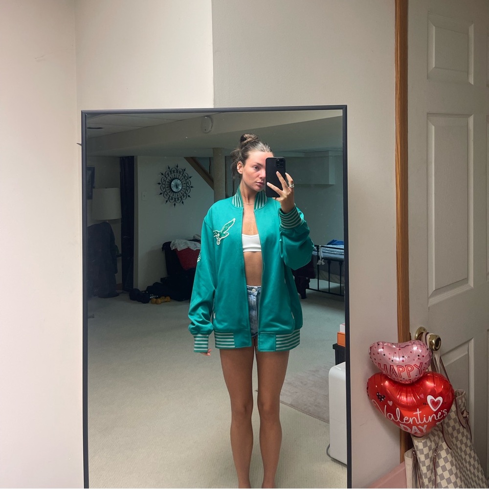 Kelly green vintage eagles jacket